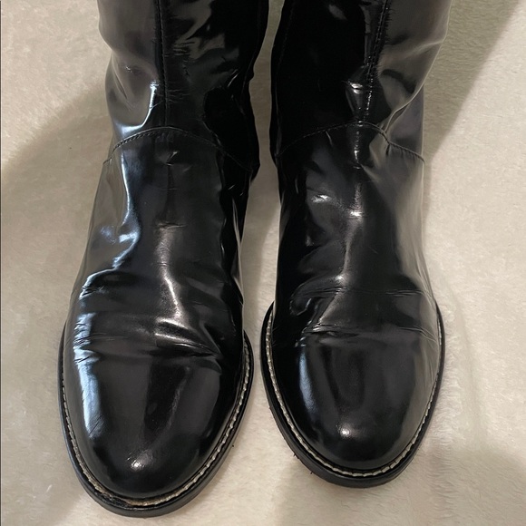 Alberta Ferrttetti Black Patent Leather Boots - Picture 9 of 16